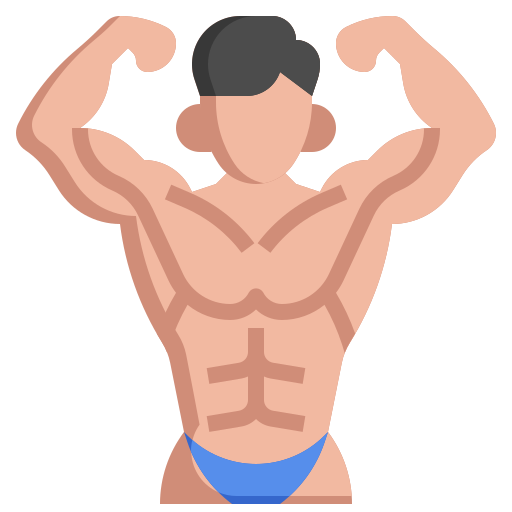 man with with bare upper body posing