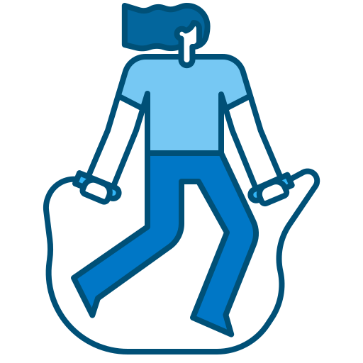 woman with long dark hair jumping rope