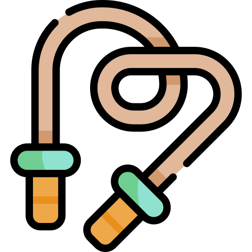 thick jump rope with beige handles