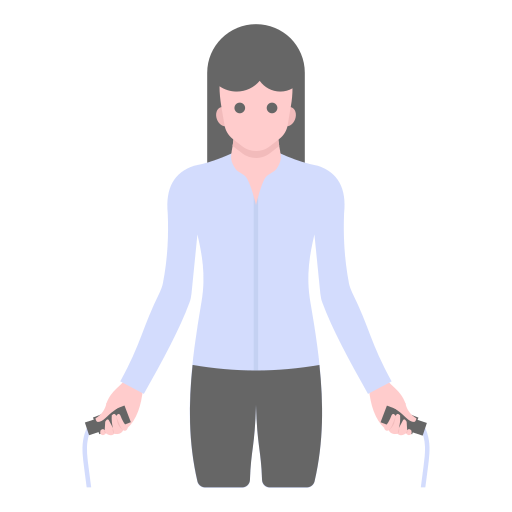 woman jumping rope with rope down